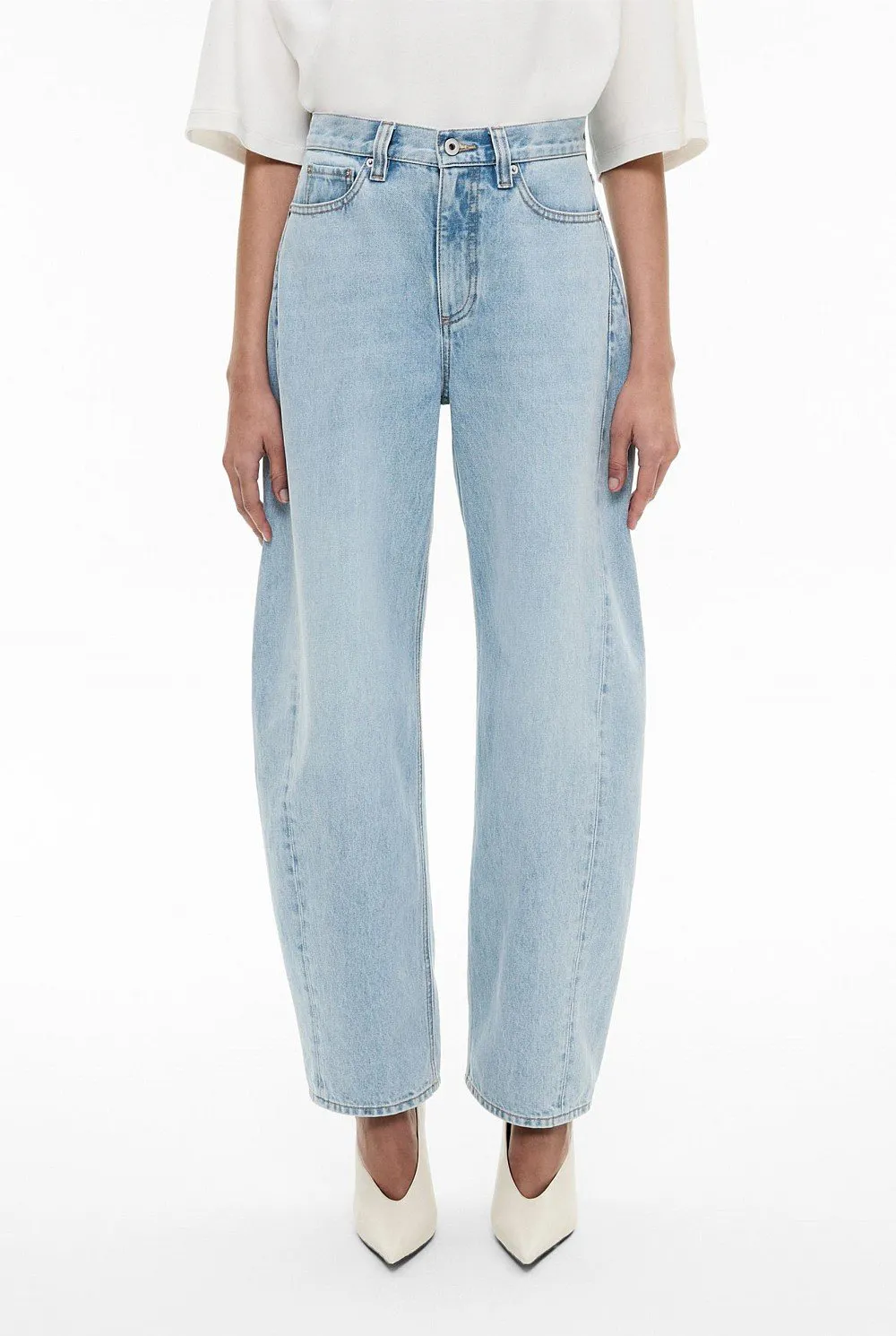 Cylindrical Denim Long Pants