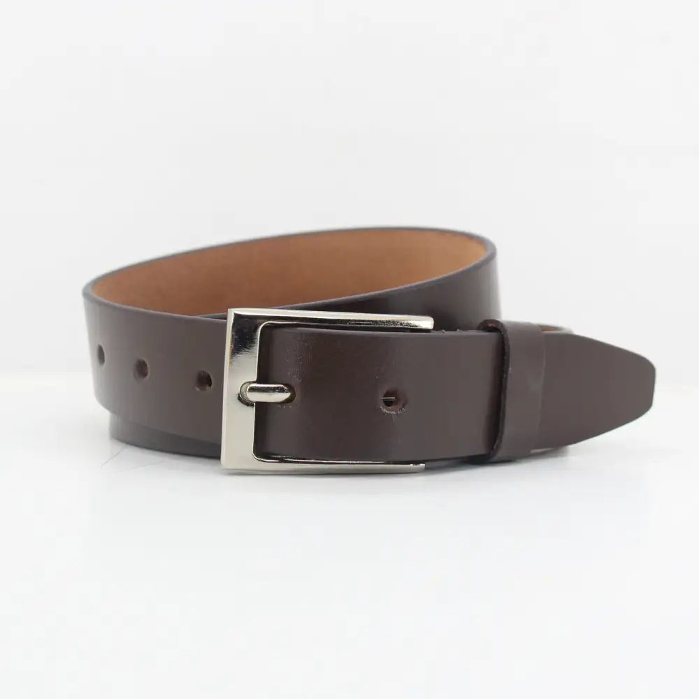 Plain Metal Buckle Leather Belt