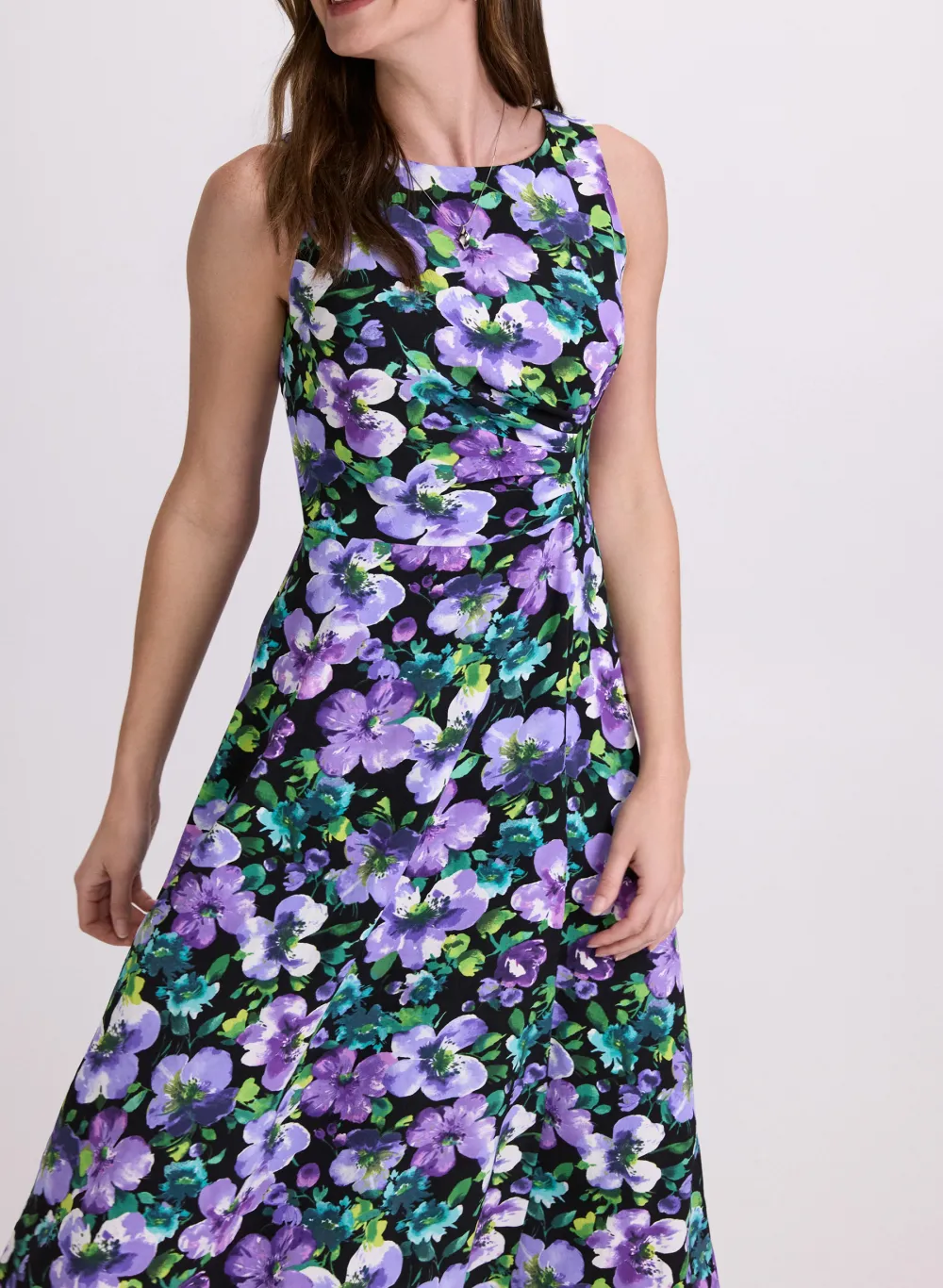 Floral Print Round Neck Dress