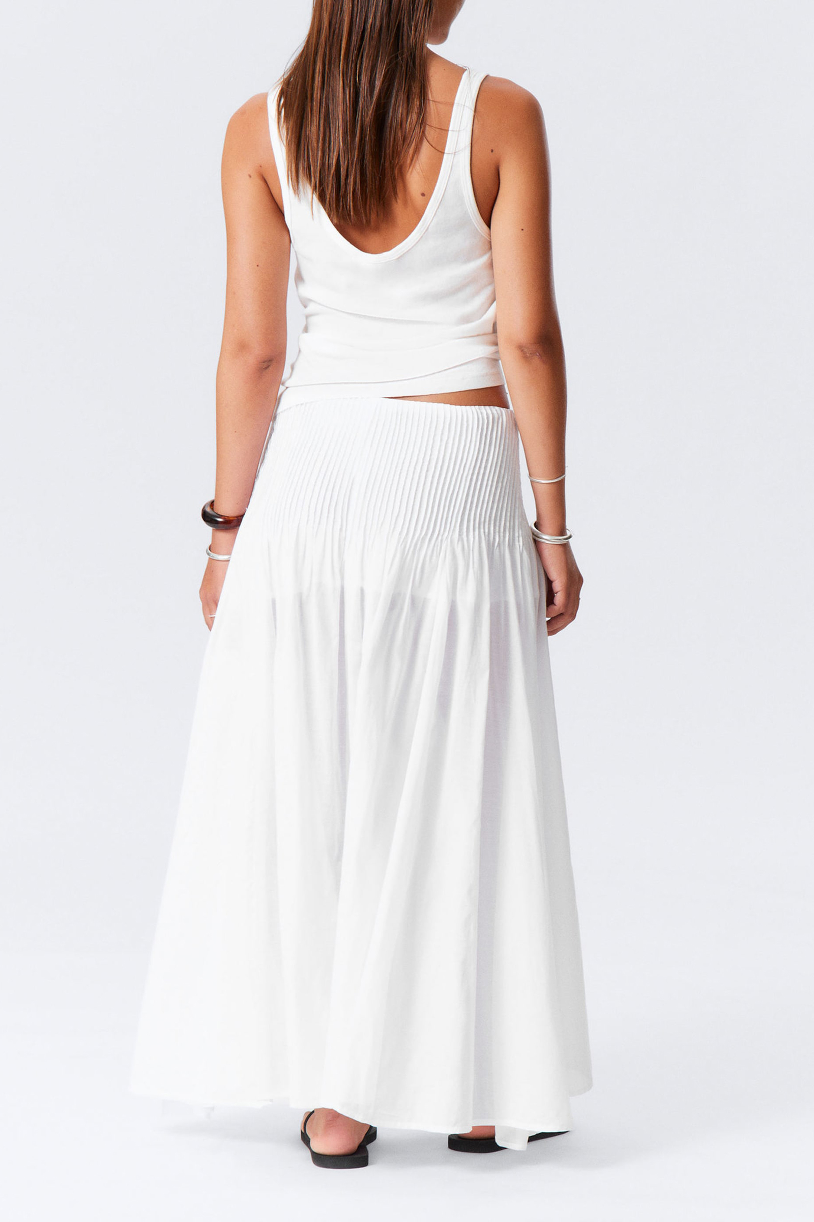 Pleated Mid Waist Skirt