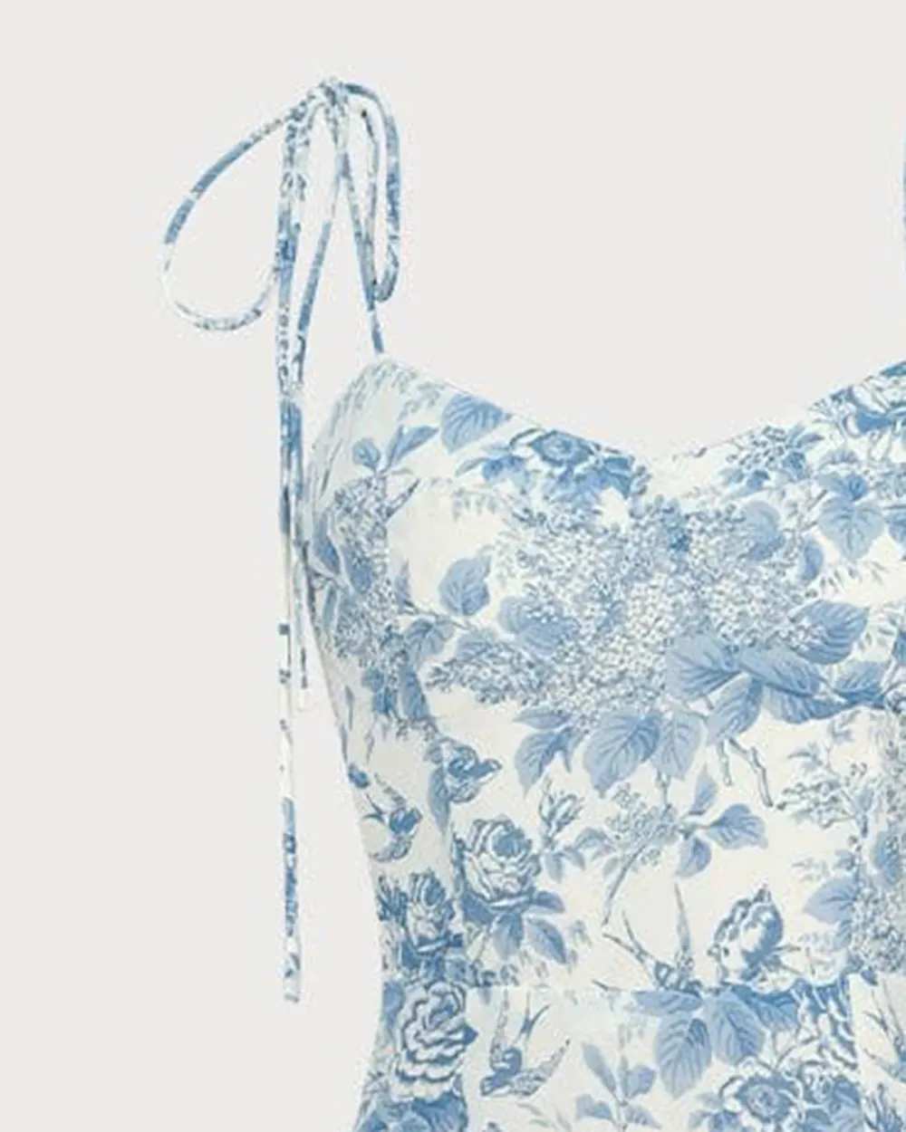 Floral Print Powder Blue Dress