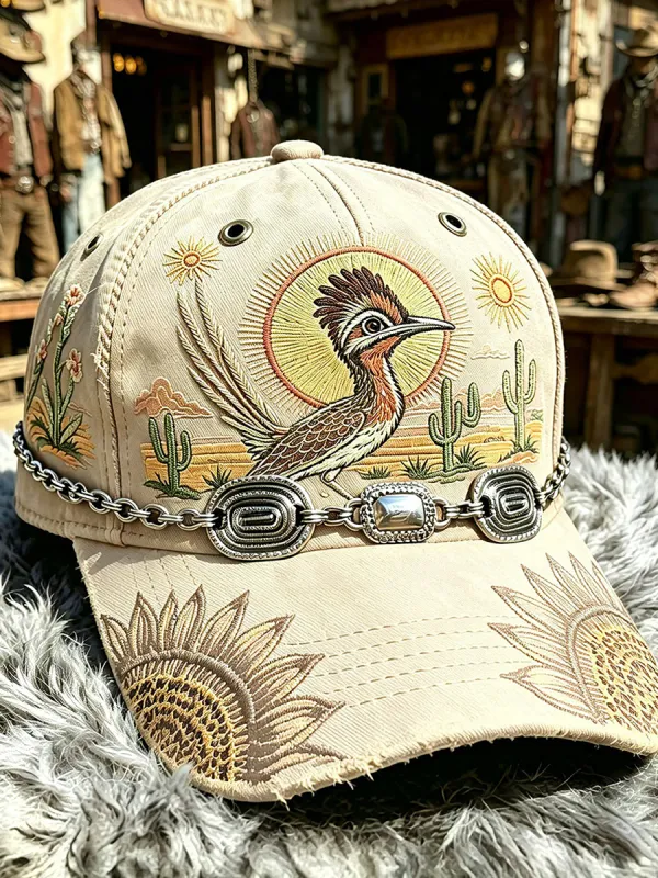 Vintage Western Cowboy Baseball Cap (necklace not included)