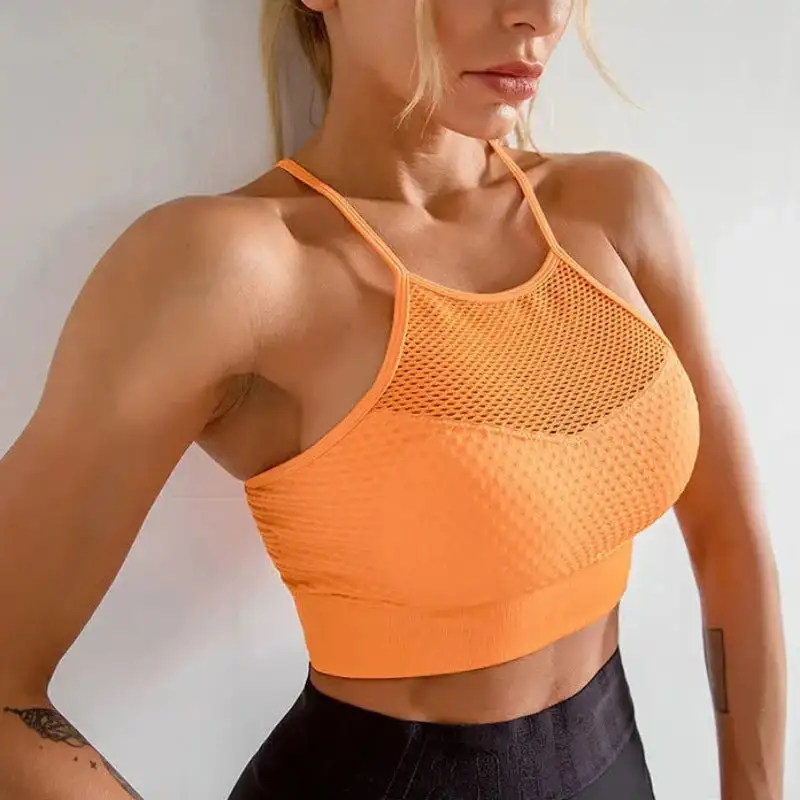 Sports Bra with Ventilated Mesh Panels