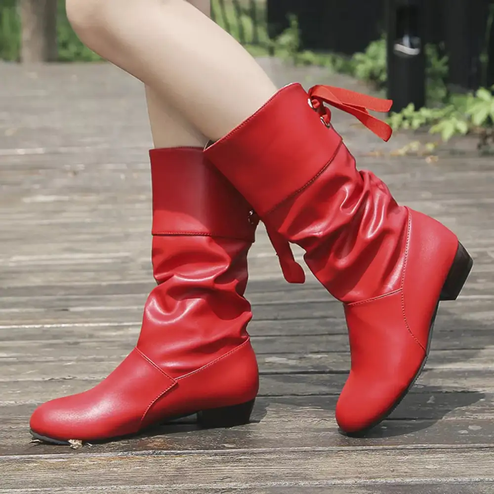 Lightweight Round Toe Block Heel Boots