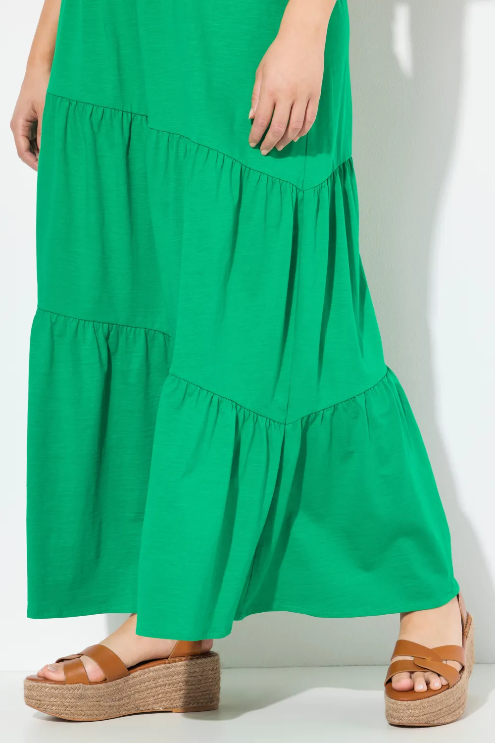 Solid Color Flared Skirt