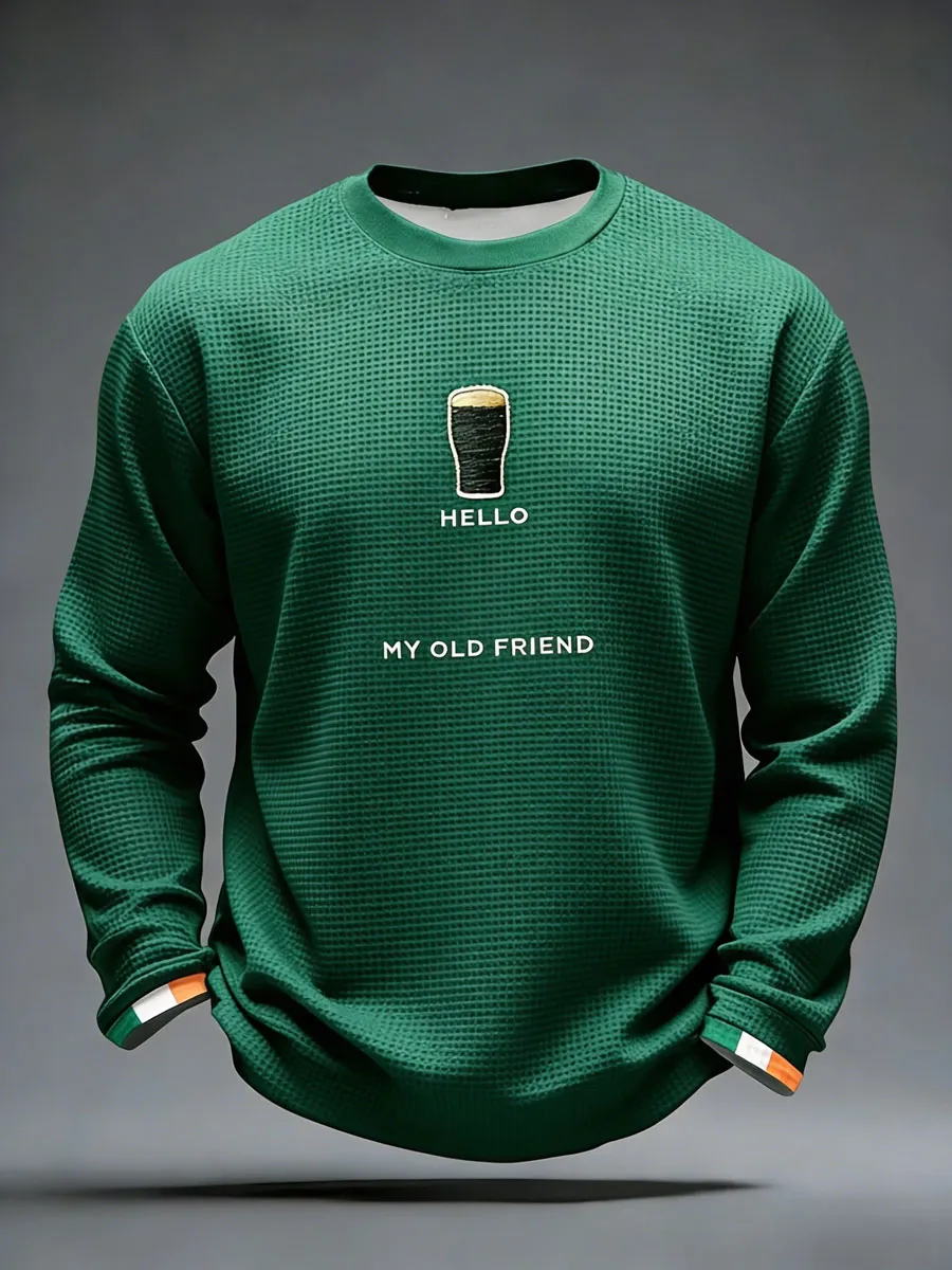 Men'S Hello Darkness My Old Friend Waffle Long Sleeve T-Shirt