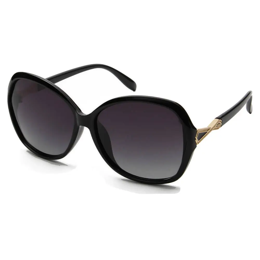 Ribbed Square Frame Sunglasses