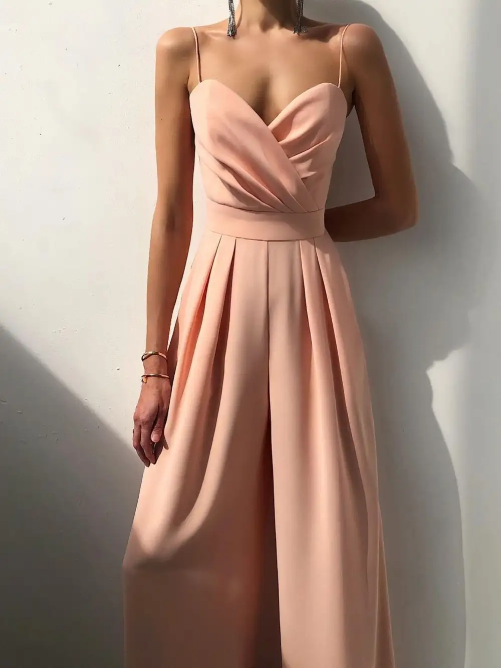 Spaghetti Strap Wide Leg Jumpsuit