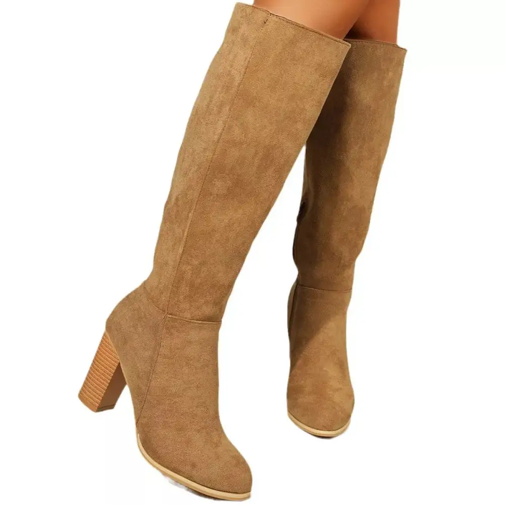 Modern Refined Pointed Toe Block Heel Boots