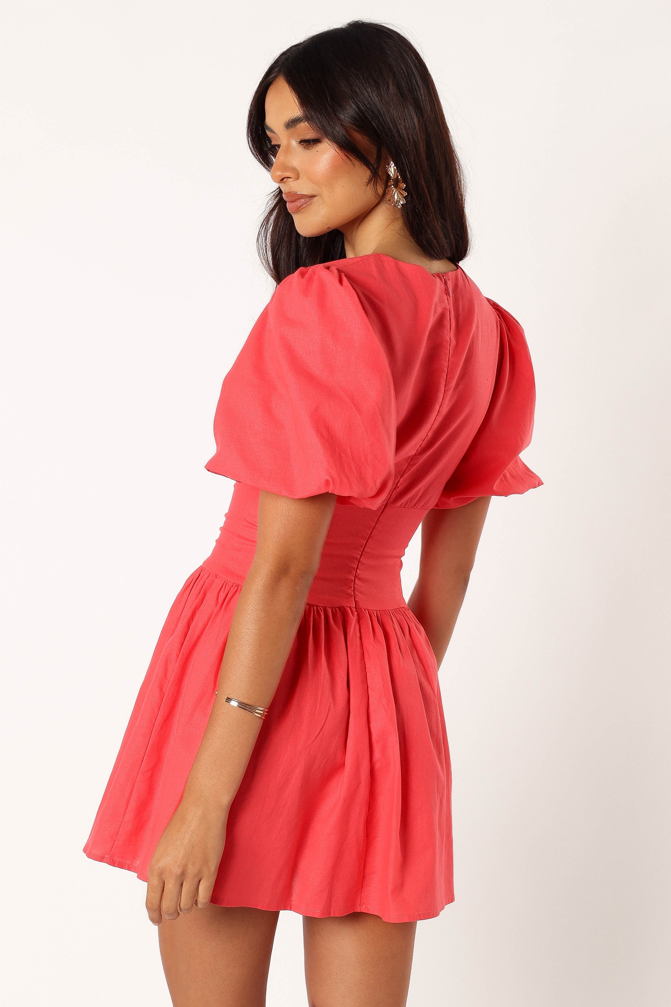 Alfie Mini Dress - Coral Red