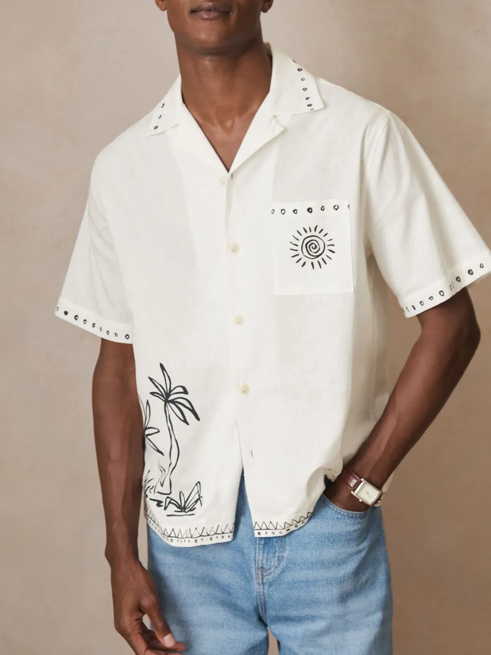 Vacation Tropical Print Men's Shirt