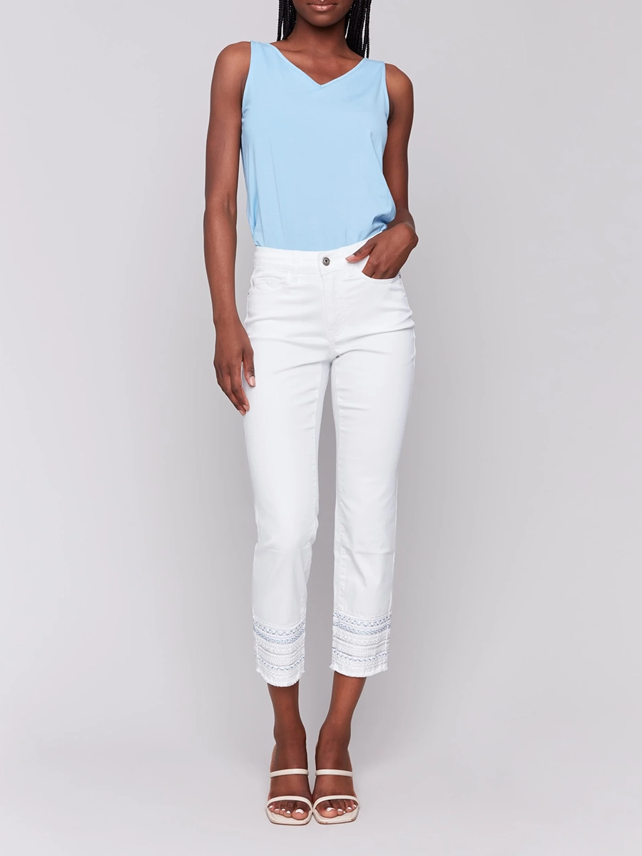 Straight-Leg Cotton Breathable Slim-Fit Jeans