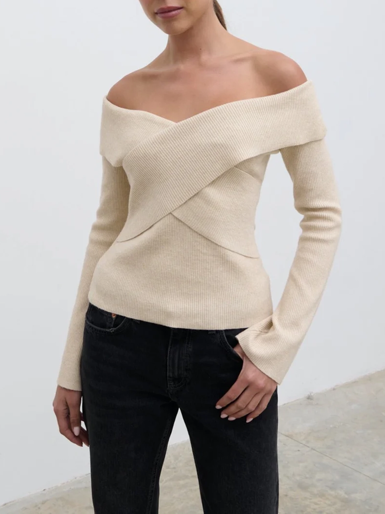 Cross Over Knit Top