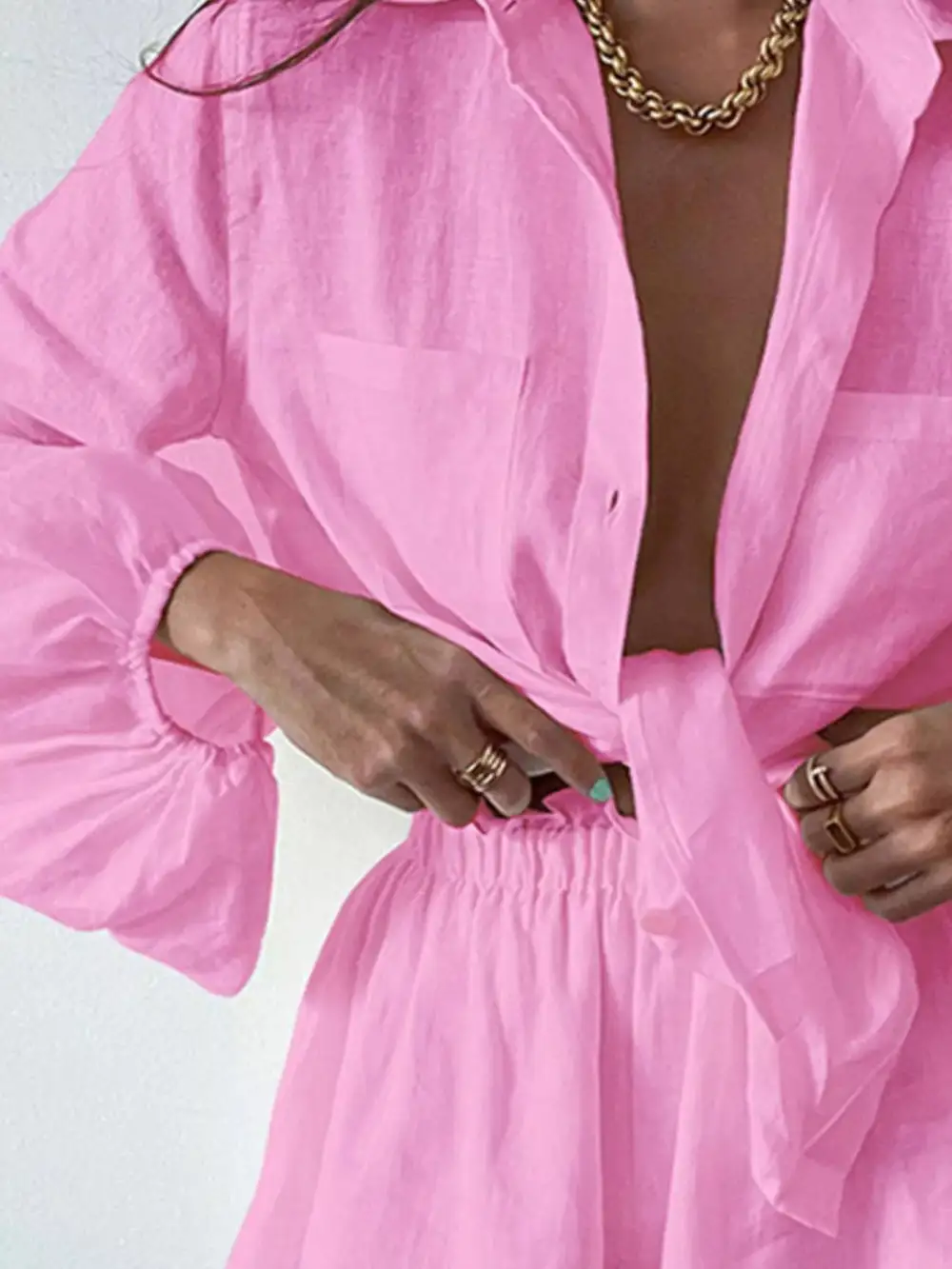 Easygoing Button Front Button Set