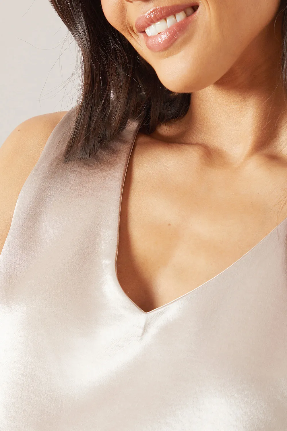 Luxurious Shiny Satin V-Neck Women's Vest