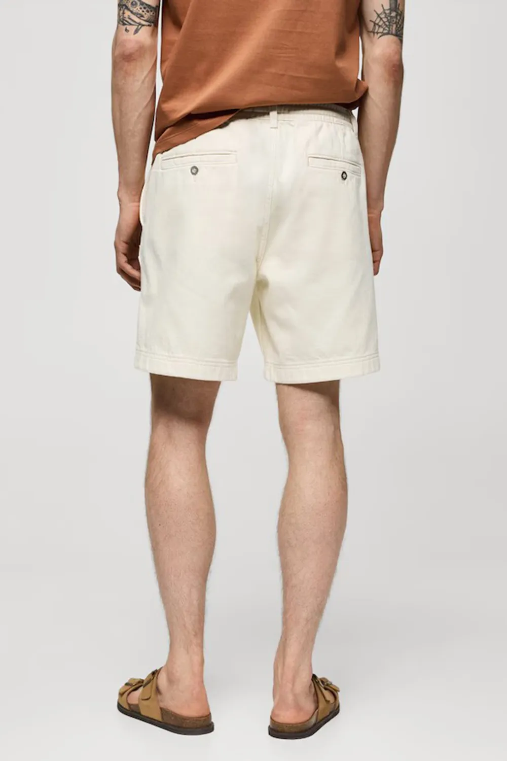 Denim Shorts With Drawstring