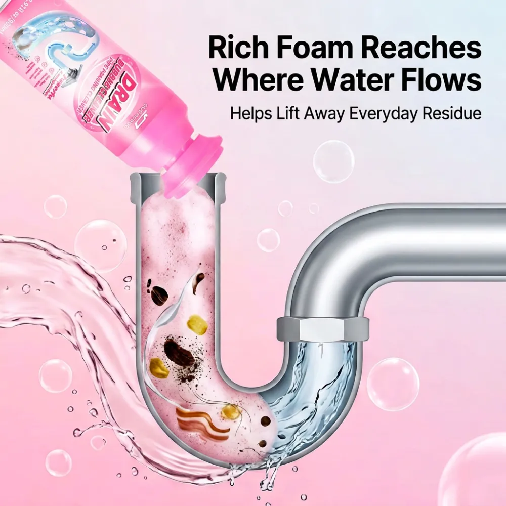 Pipe Cleaner Foam Mousse for Home Use, Sink Deodorizer & Odor Eliminator, Foam Drain Cleaner for Clogged Sewers