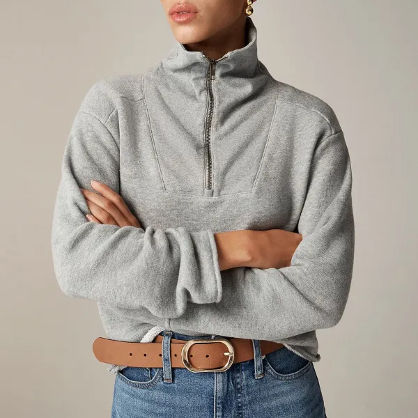 Half Zipper Terry Rollneck Sweatshirts