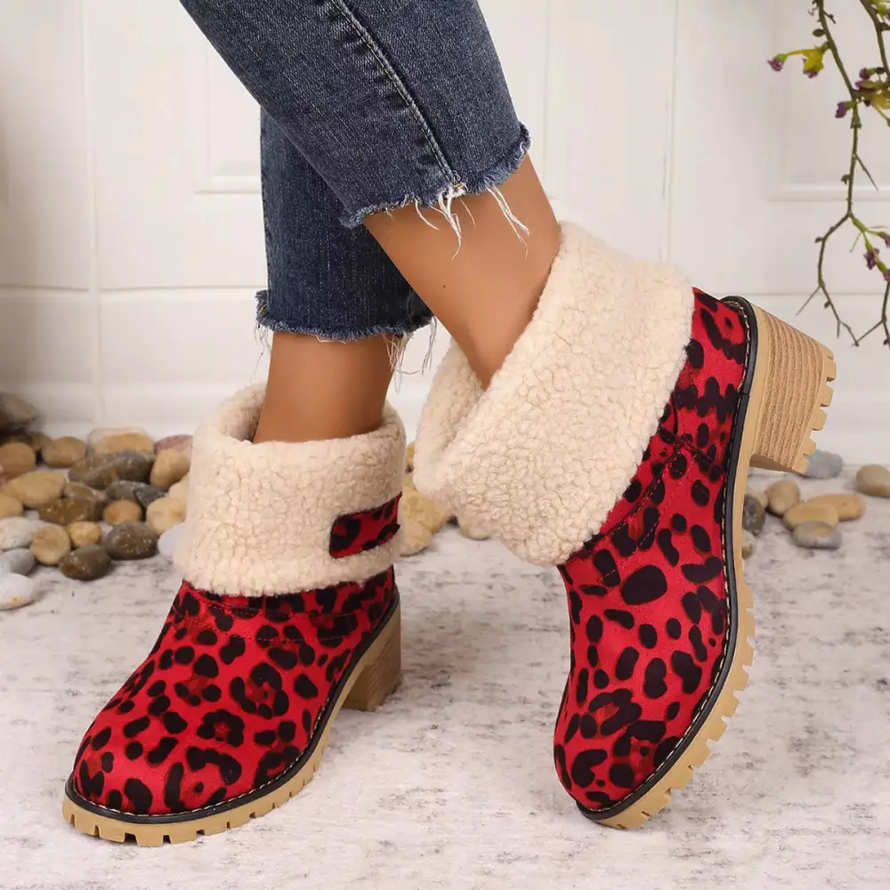 Print Plush Lined Boots