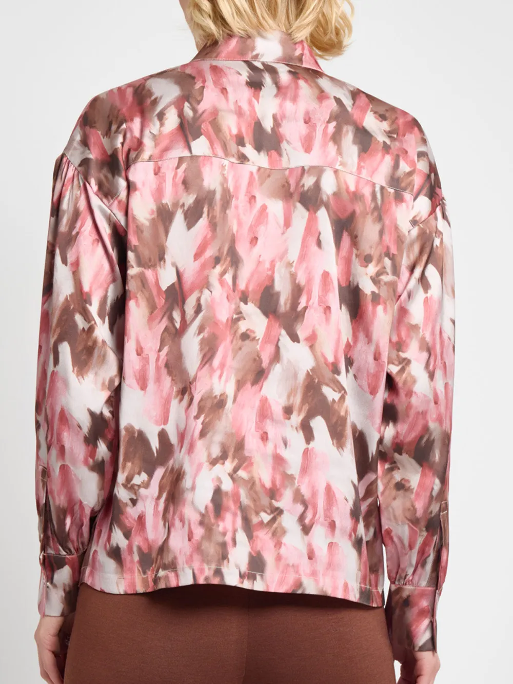 Stand Up Collar Printed Shirt