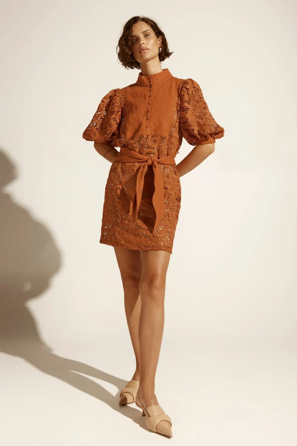 limbo dress - toffee lace