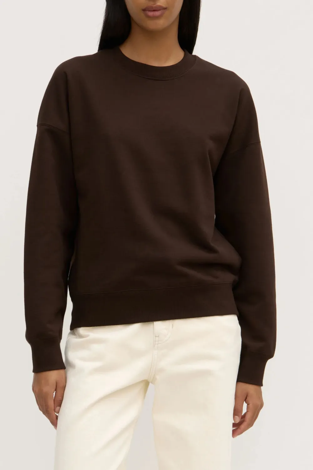 Ribbed Mouth Solid Color T-Shirt