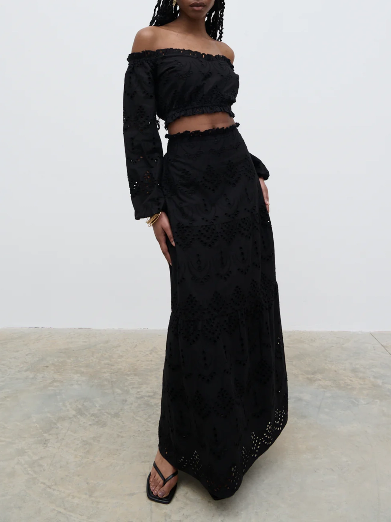 Broderie Cropped Top
