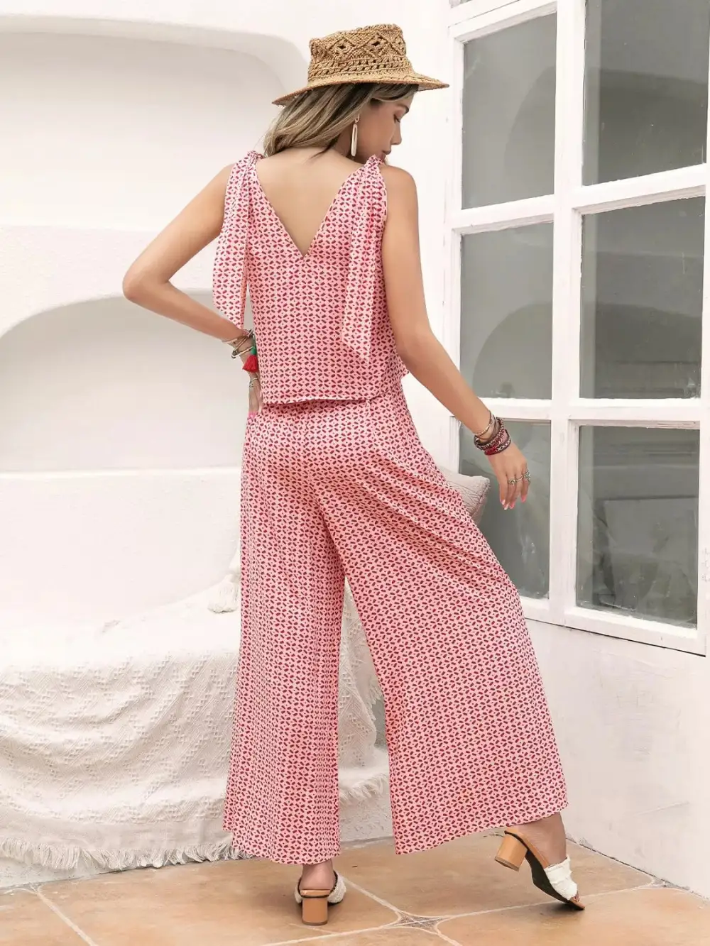 Shoulder Gingham Jumpsuit