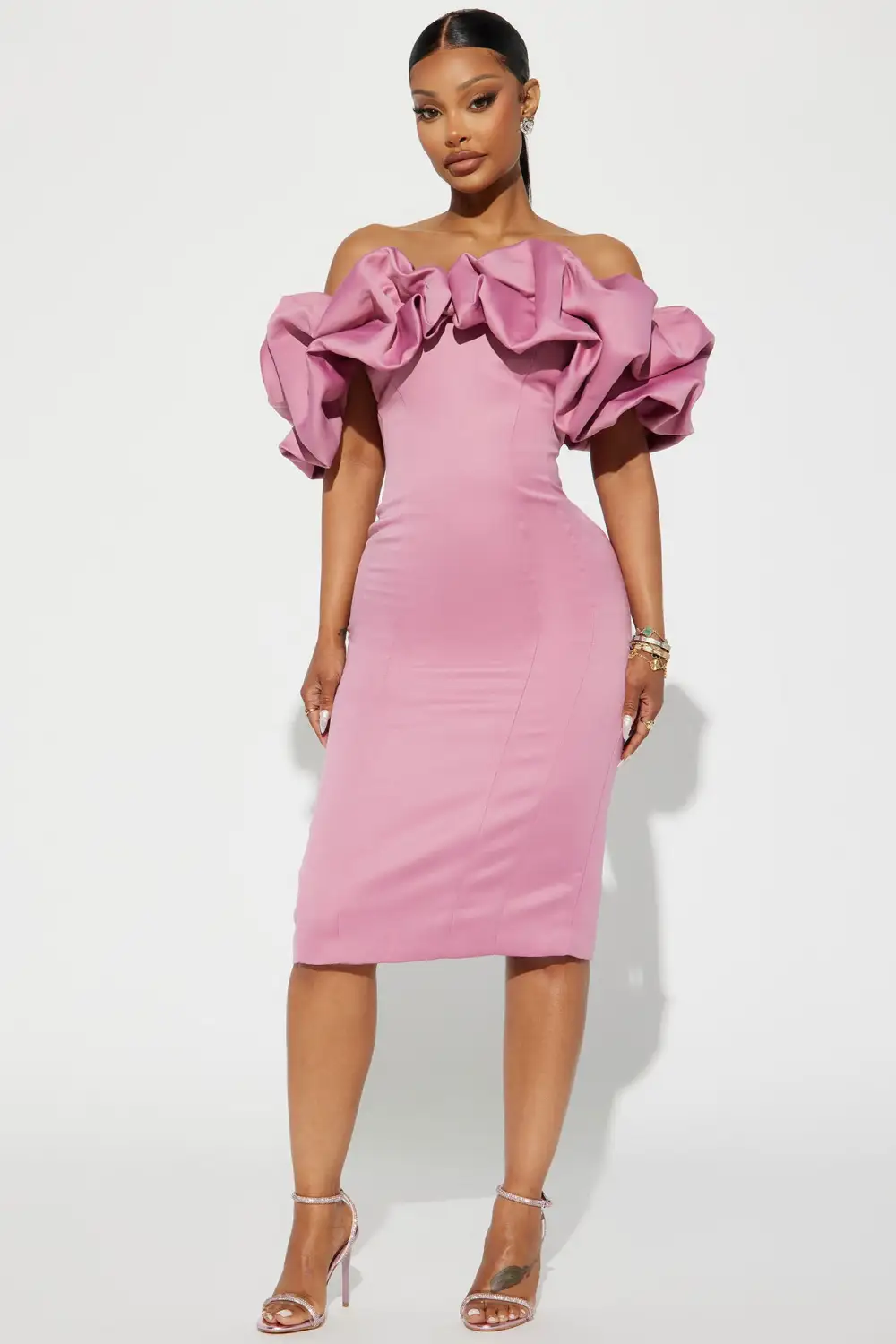 Parisian Nights Midi Dress - Mauve