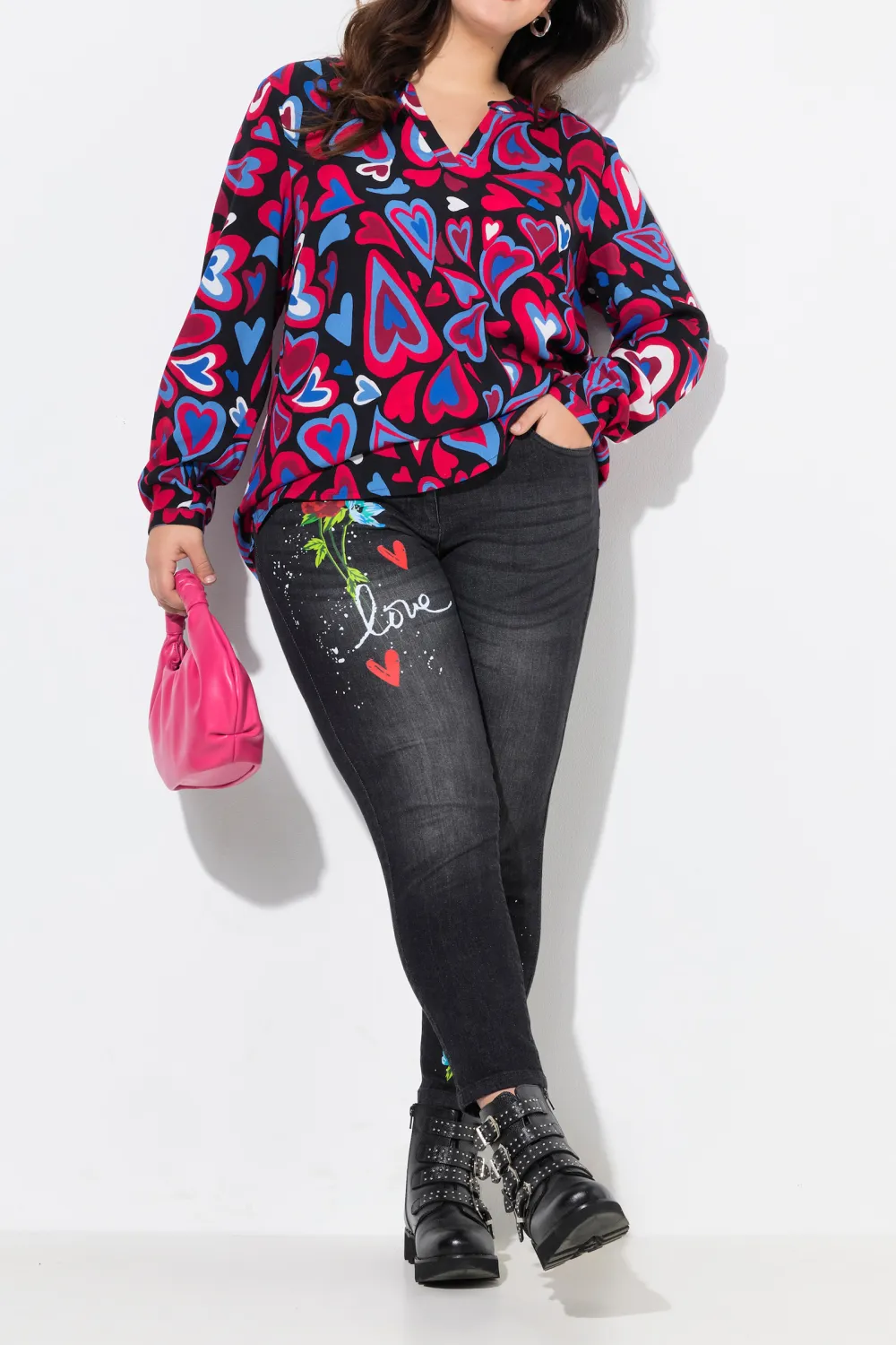 Love Flower Printed Jeans