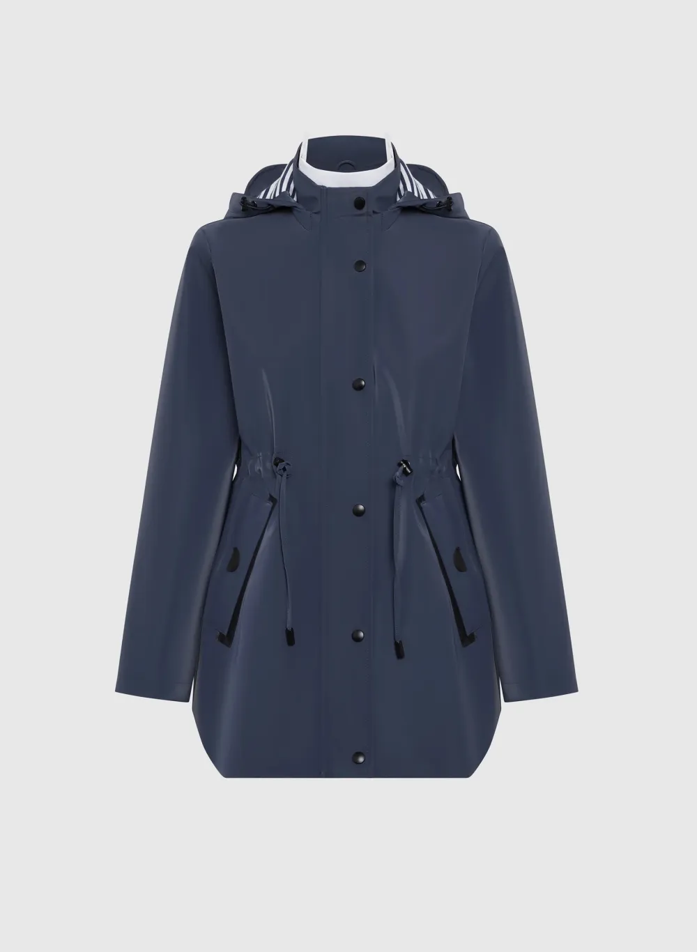 Water-Resistant Hooded Trench Coat