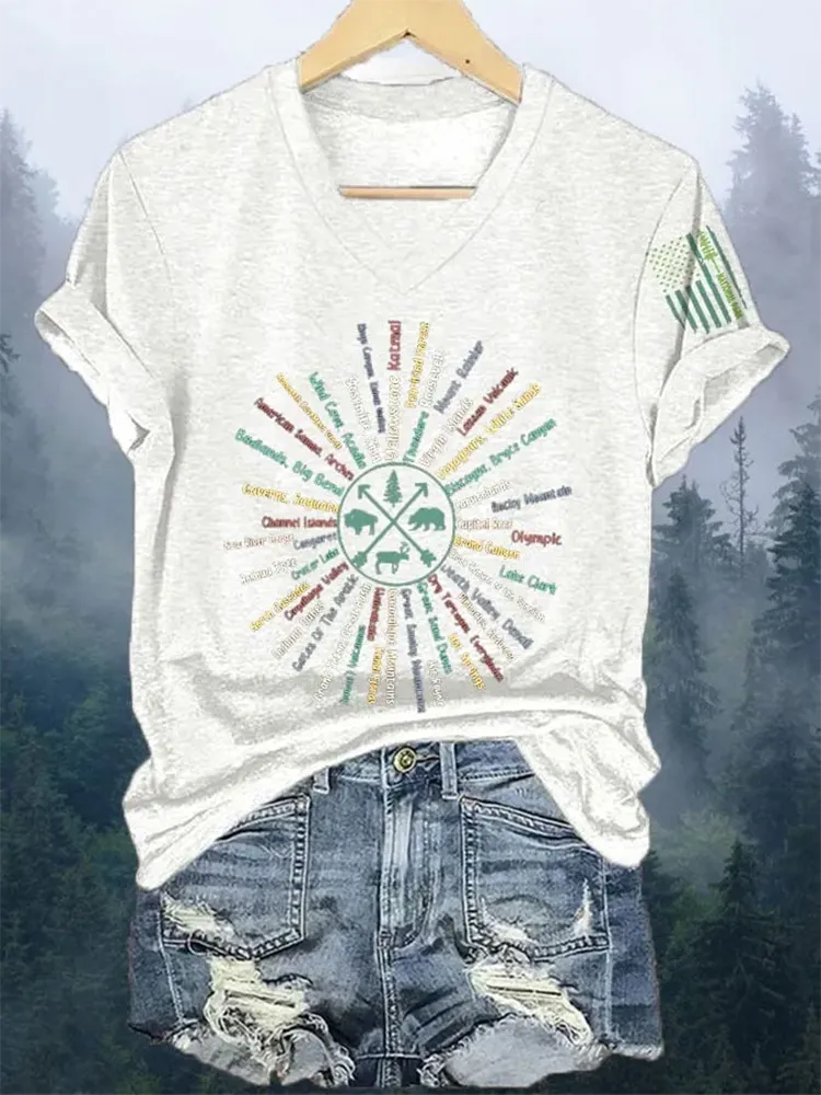 Women's Vintage National Park Print T-Shirt