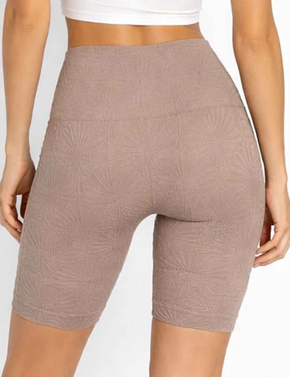 Casual Pattern Elastic Waist Biker Shorts