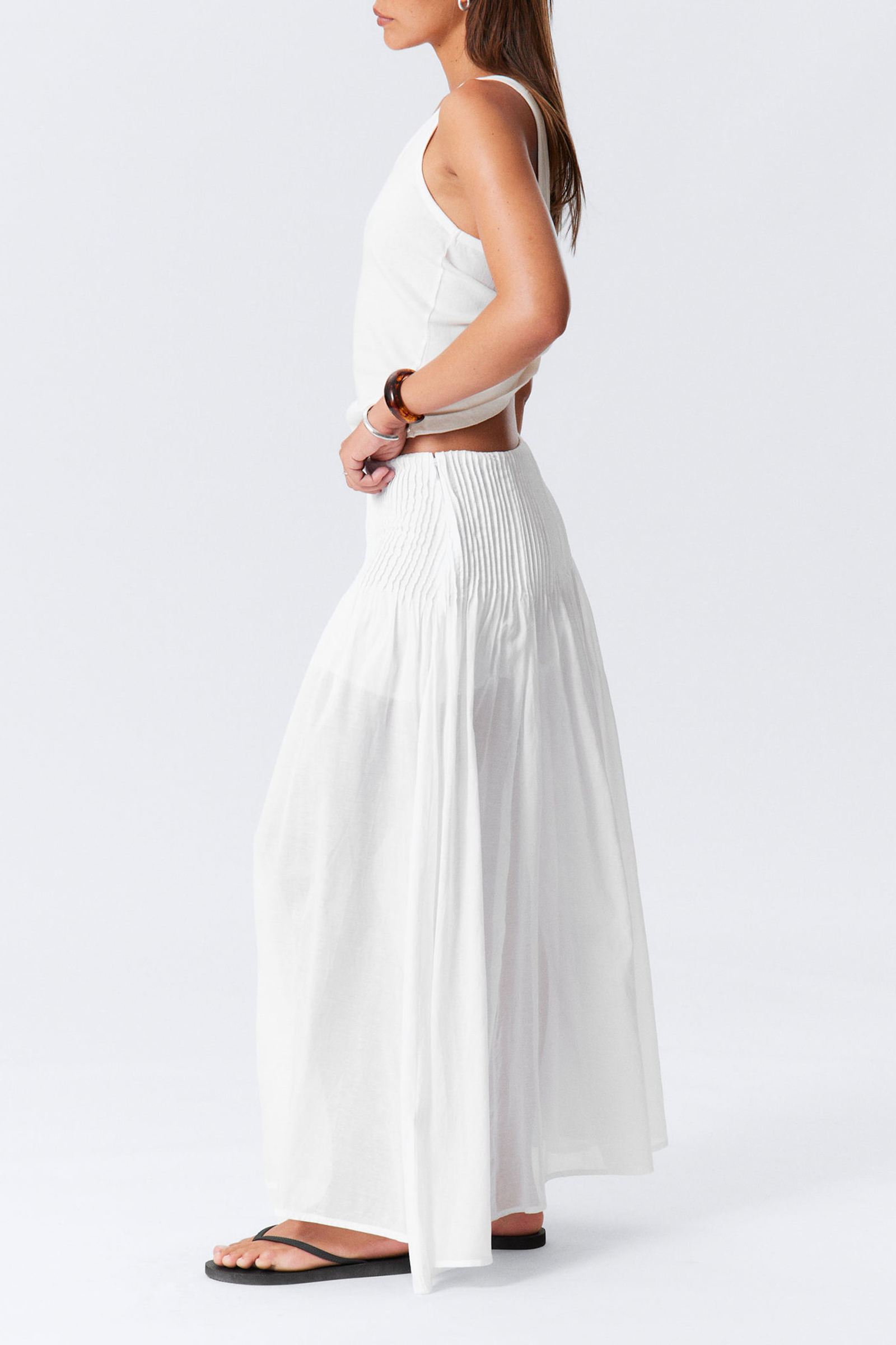 Pleated Detail Maxi Skirt