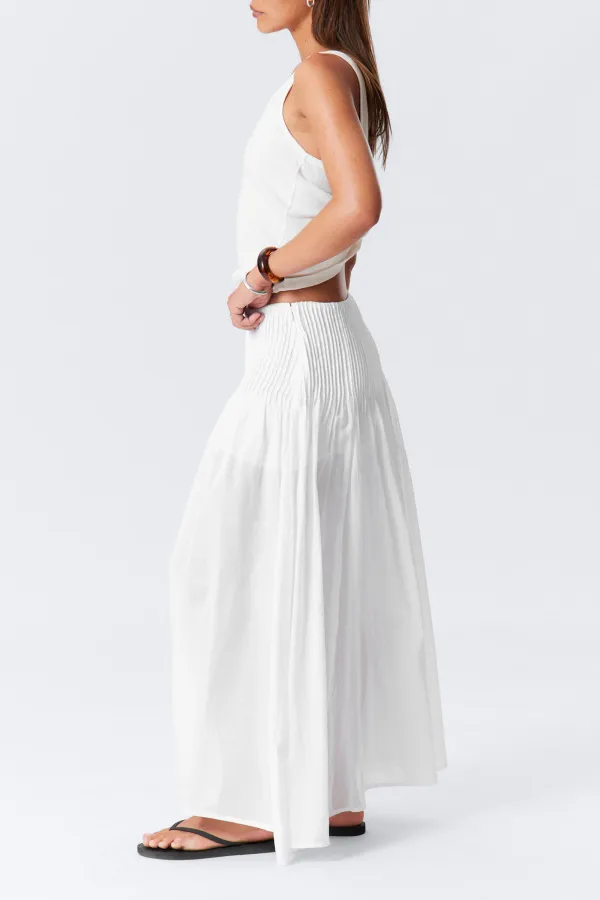 Pleated Detail Maxi Skirt