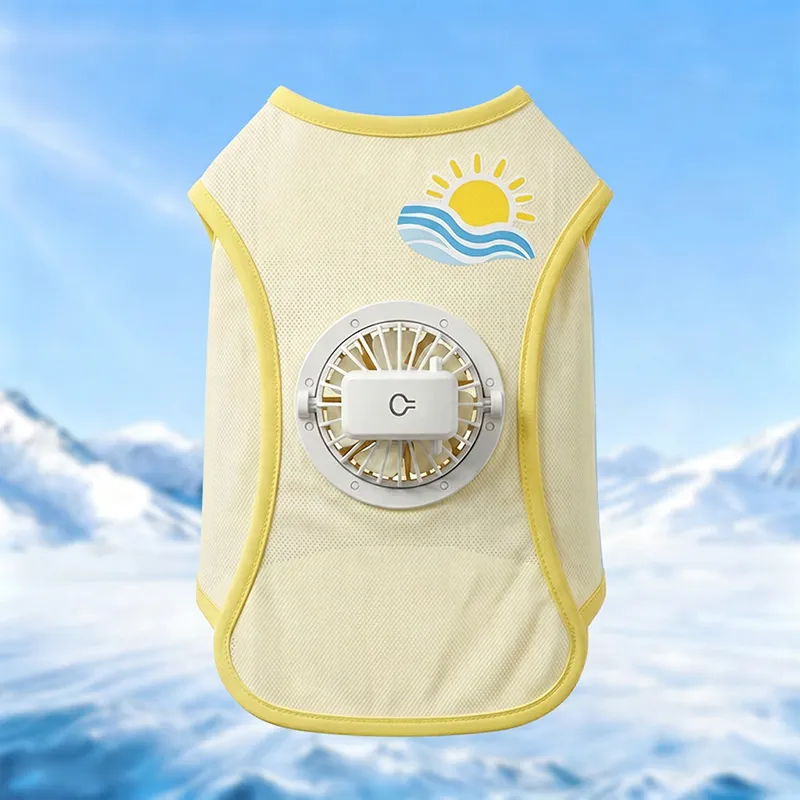 2026 New Model Fan Dog Clothes Cooling Vest Summer Sun Protection Thin Breathable Pet Clothing for Small and Medium-Sized Dogs