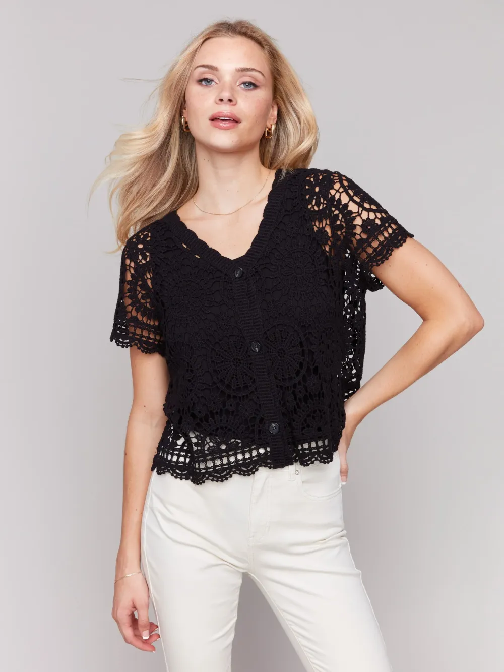 Versatile Girlish Artistic Hollow Top