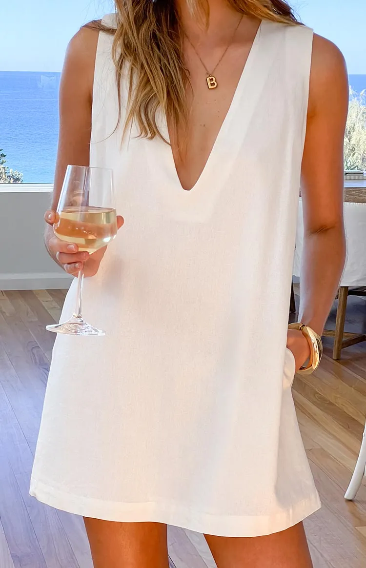 Linen Shift Mini Dress