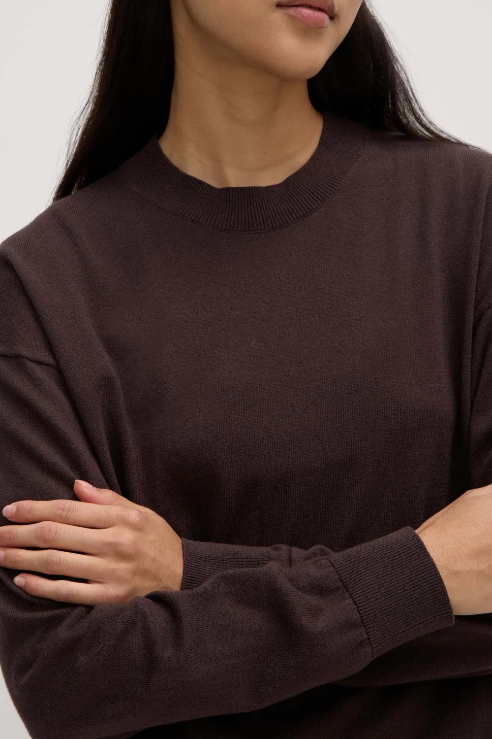 Round Neck Cotton Knit Sweater