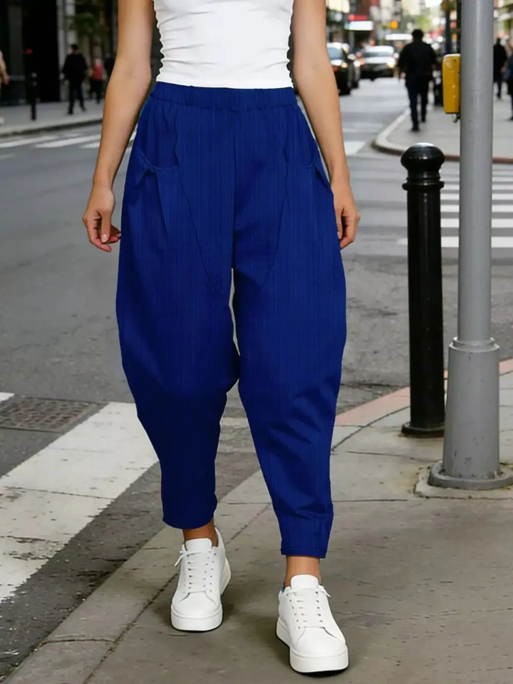 Casual Elastic Waist Harem Pants