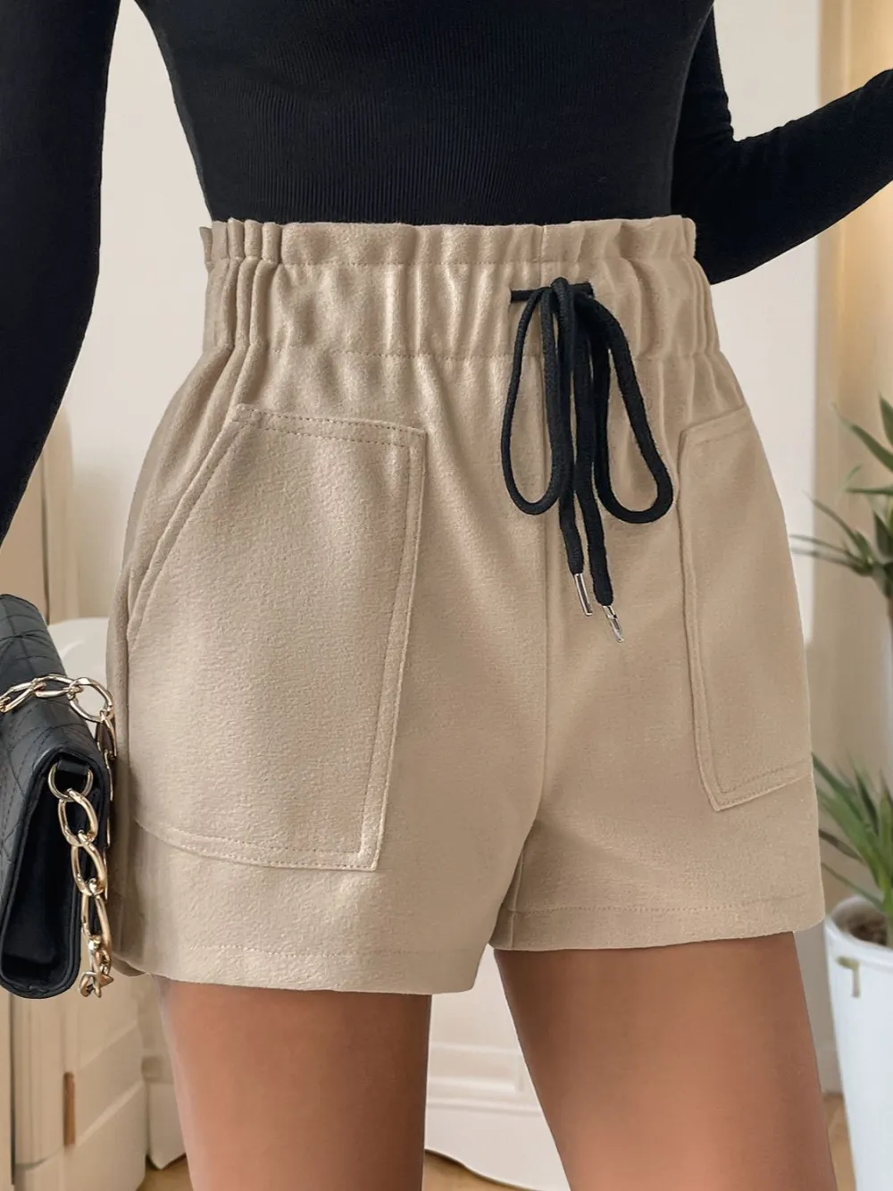 Everyday Frill Drawstring Shorts with Pockets