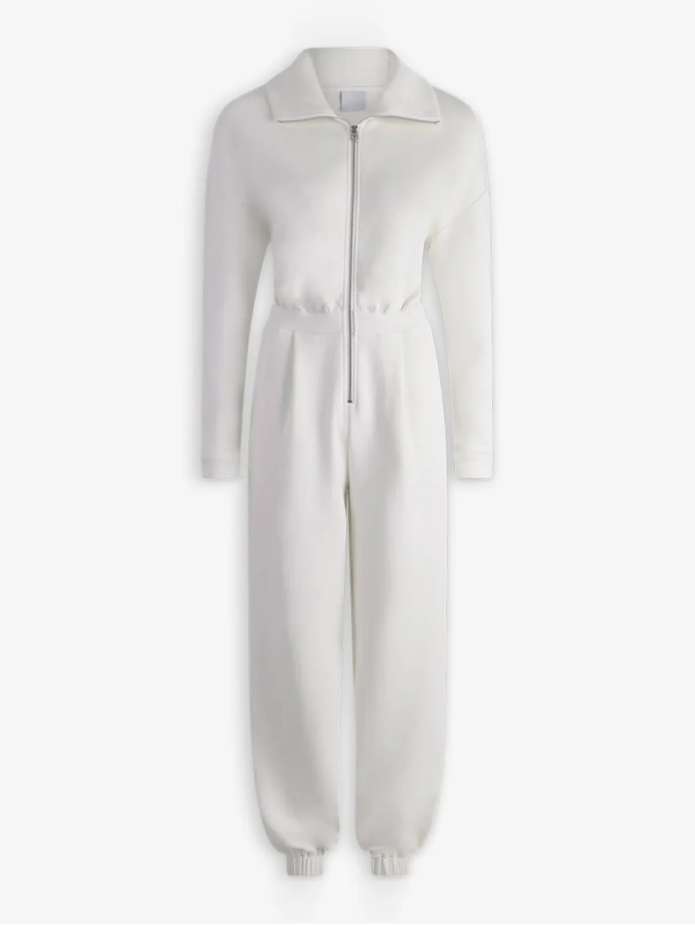 Casual Zip-Front Long-Sleeve Jumpsuit