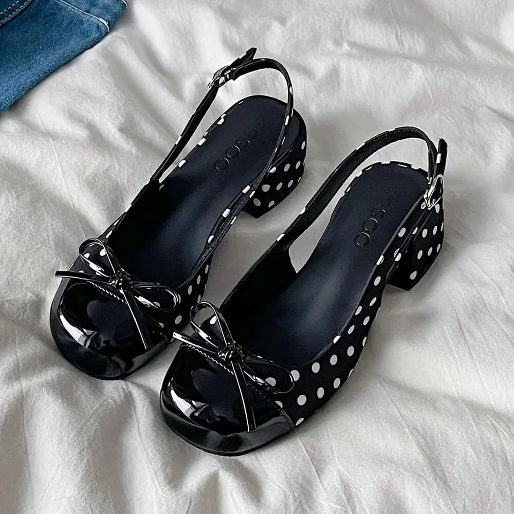Princess Mood Polka Dot Slingback Sandals