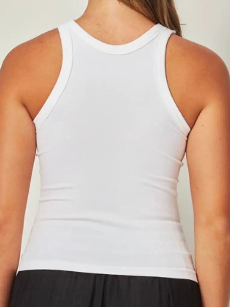 Long Seamless High Neck Tank Top