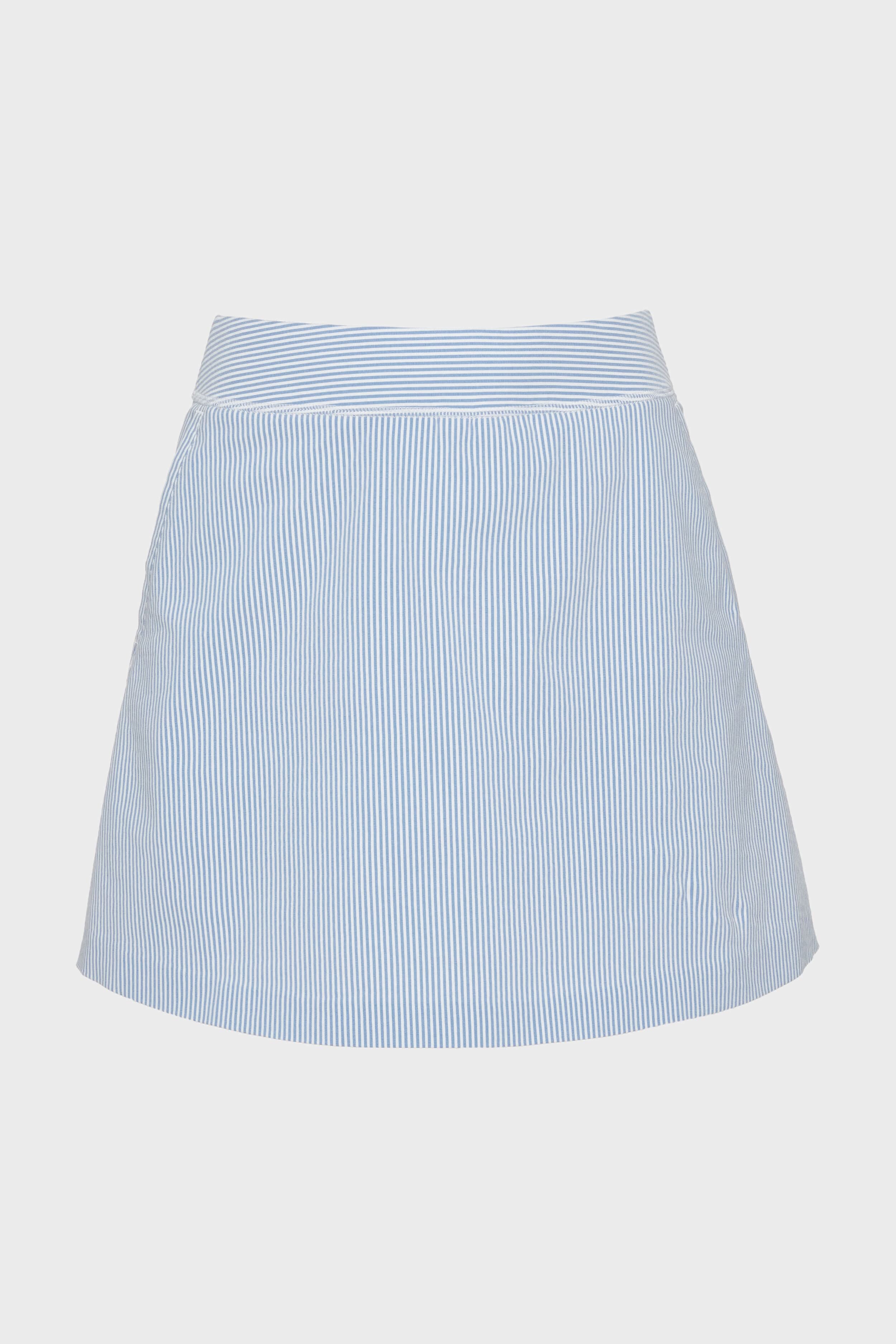 Blue Seersucker 16 Inch Winefred Golf Skirt