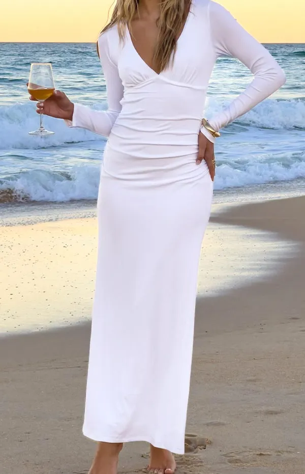 Long Sleeve Knit Bodycon Maxi Dress