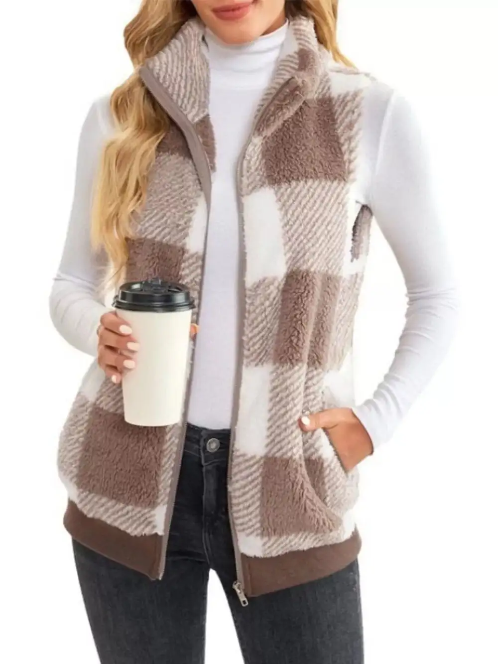 Full Size Color Block Zip