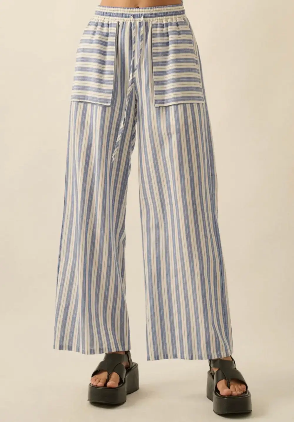 Poet Stripe Wide Leg Pants