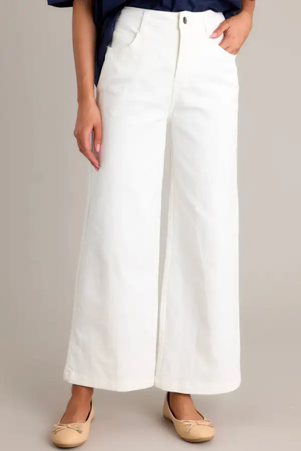 Urban Ivory Wide Leg Jeans