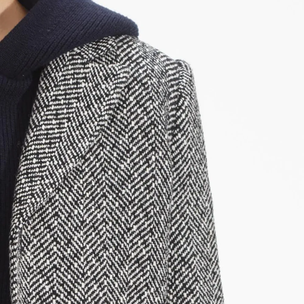 Black Herringbone Blazer